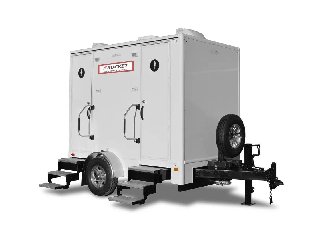 2-stall luxury restroom trailer exterior
